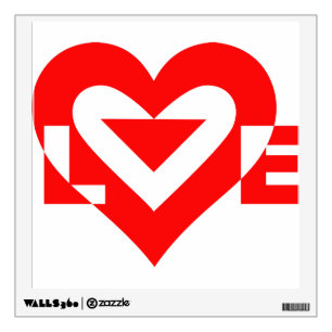 Cool Love Graphic, Red Wall Sticker