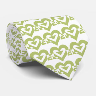 Cool Love Graphic, Sage Green Neck Tie