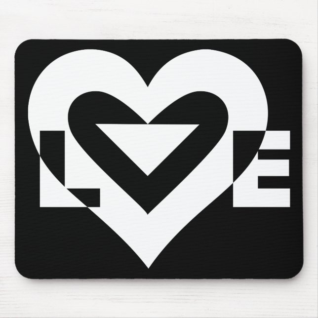Cool Love Graphic, White Mouse Pad (Front)