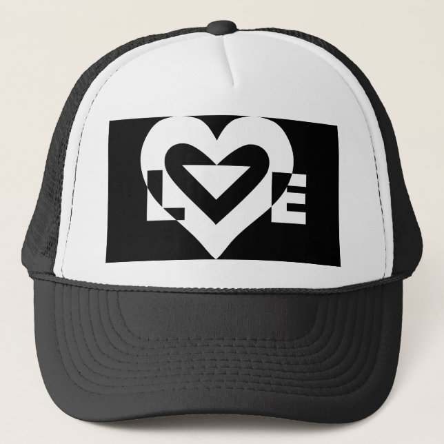 Cool Love Graphic, White Trucker Hat (Front)