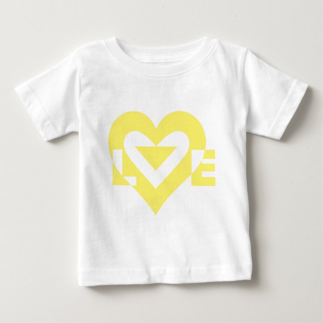 Cool Love Graphic, Yellow Baby T-Shirt (Front)