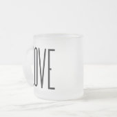 Cool Love – Minimalist Graphic Design Frosted Glass Coffee Mug (Front Left)