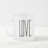 Cool Love – Minimalist Graphic Design Frosted Glass Coffee Mug (Left)