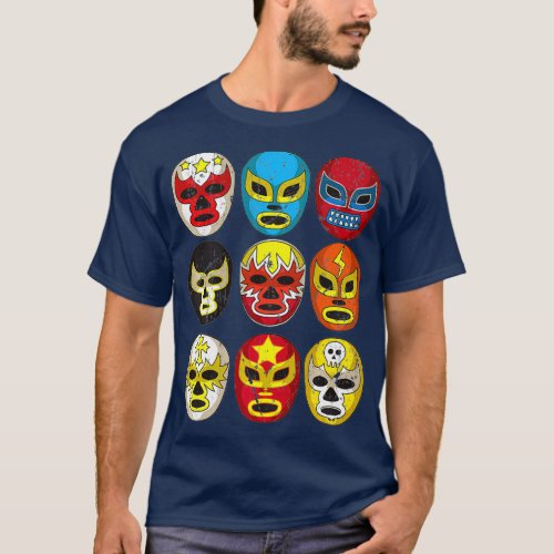 Cool Lucha Libre Wrestlers Masks  Funny Gift Fan T_Shirt