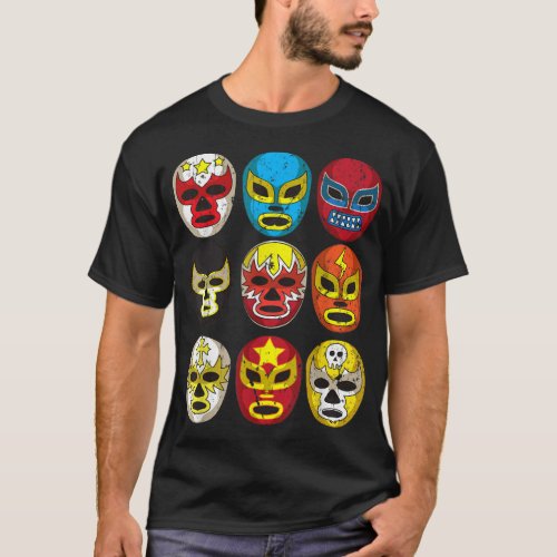 Cool Lucha Libre Wrestlers Masks T_Shirt