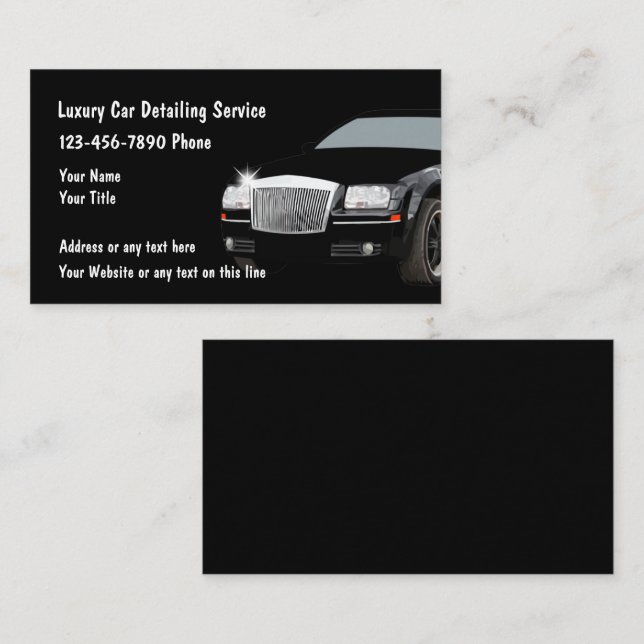 Cool Luxury Automotive Detailing Business Cards (Front/Back)