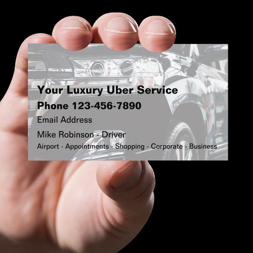 Cool Luxury Uber Driver Taxi Business Cards