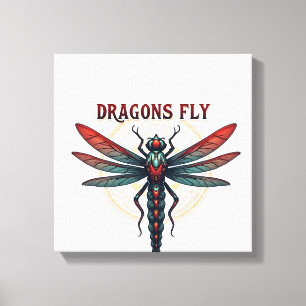 Cool Machined Steampunk Dragonfly - Dragons Fly -  Canvas Print