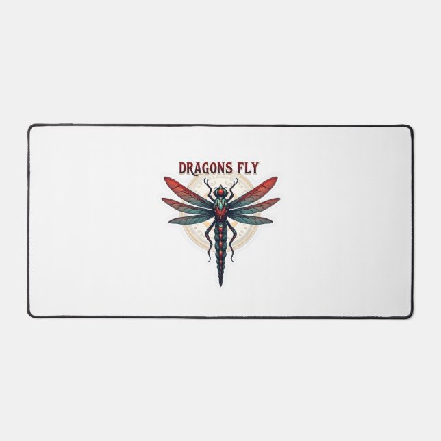 Cool Machined Steampunk Dragonfly - Dragons Fly -  Desk Mat (Front)