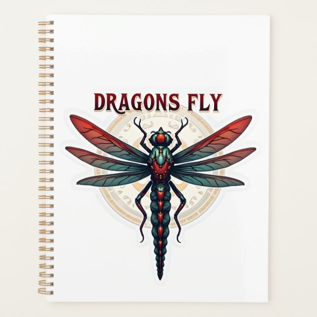 Cool Machined Steampunk Dragonfly - Dragons Fly -  Planner (Front)