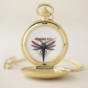Cool Machined Steampunk Dragonfly - Dragons Fly -  Pocket Watch