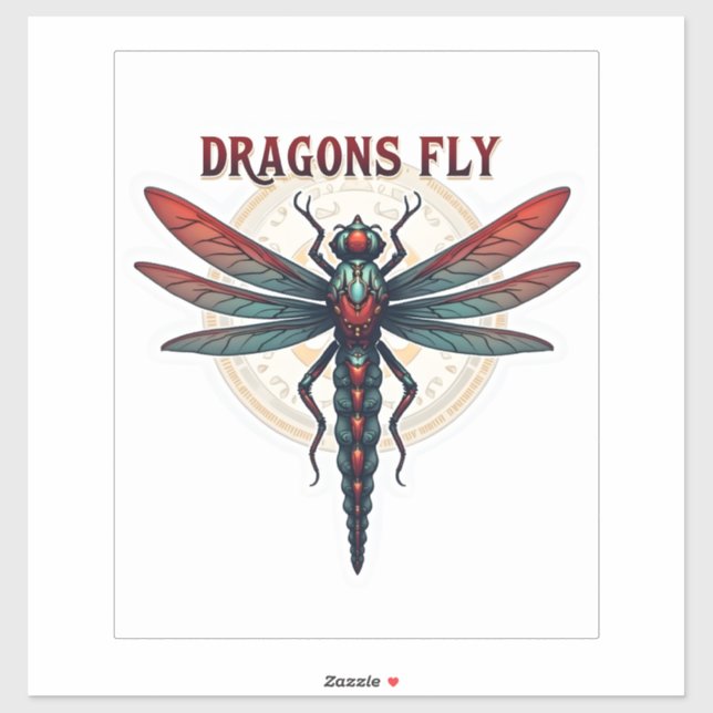 Cool Machined Steampunk Dragonfly - Dragons Fly -  Sticker (Sheet)
