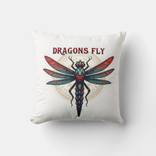 Cool Machined Steampunk Dragonfly - Dragons Fly - Throw Pillow