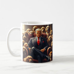 Cool MAGA Dog TRUMP surrounded by Dogs funny Coffee Mug