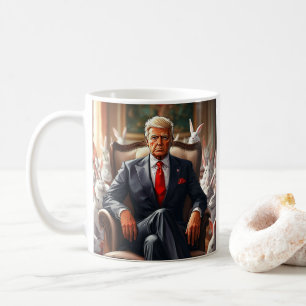 Cool MAGA Rabbit TRUMP surrounded by BUNNYS funny Coffee Mug