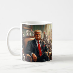 Cool MAGA Rabbit TRUMP surrounded by BUNNYS funny Coffee Mug