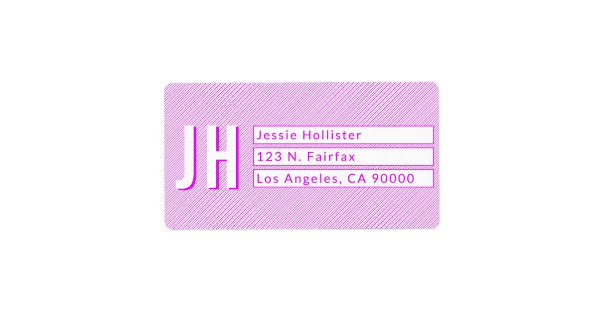 Cool Magenta White Stripes Return Address Labels Zazzle