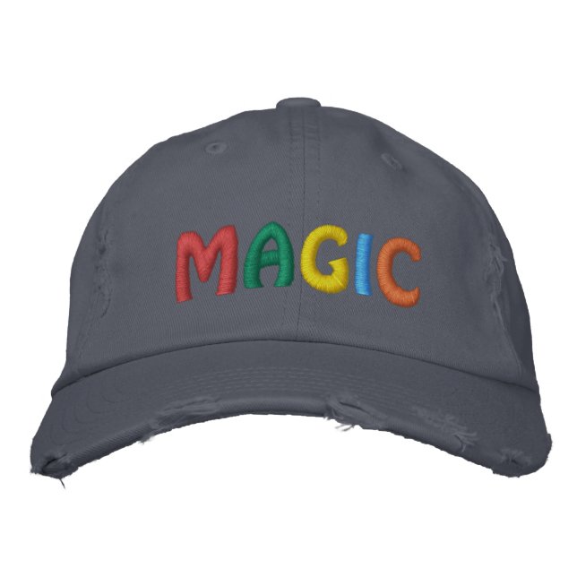 Cool MAGIC Colorful Letters Embroidered Baseball Cap (Front)