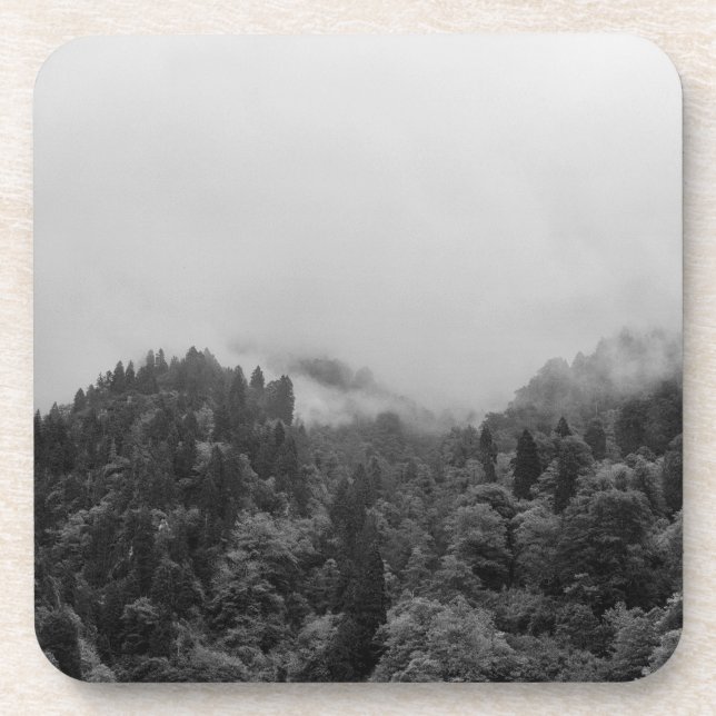 Cool, magical foggy nature beverage coaster (Front)