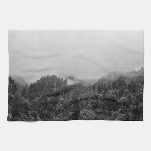 Cool, magical foggy nature kitchen towel (Horizontal)