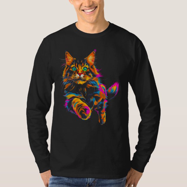 Cool Maine Coon Cat T-Shirt (Front)