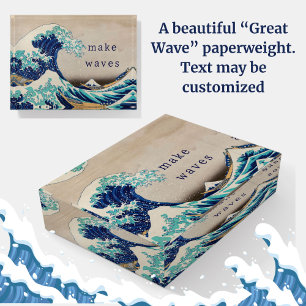 Cool "Make Waves" Vintage Japanese Art Paperweight