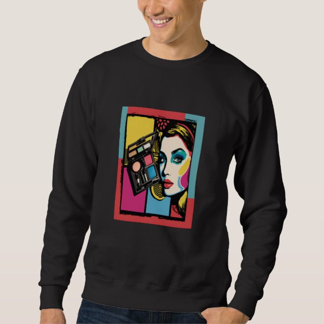 Cool Makeup Artist Pop Makeup Kit Mom Sweatshirt (Front)