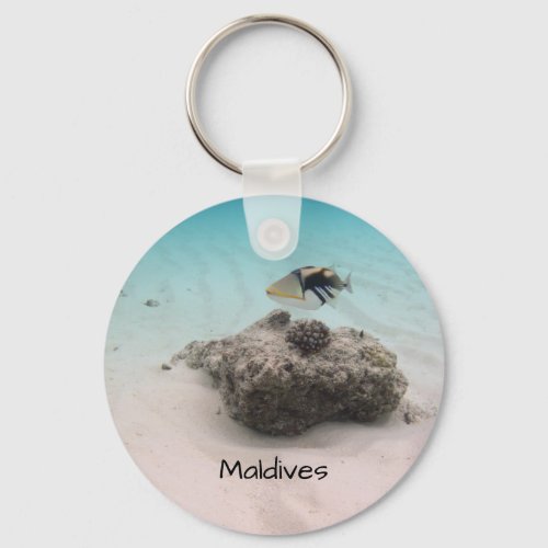 Cool Maldives Underwater Coral Fish Souvenir Keychain
