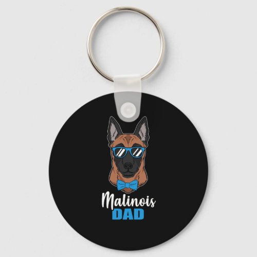 Cool Malinois Dog Dad Dog Lover Pet Gift Keychain