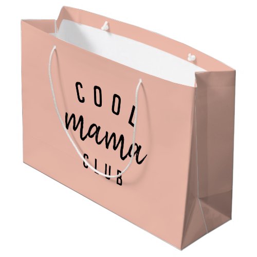 Cool Mama Club  Modern Peachy Pink Mothers Day Large Gift Bag