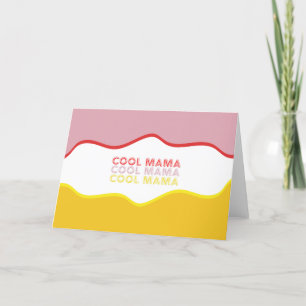 'Cool Mama' retro waves brightly colored Holiday Card