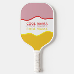 'Cool Mama' retro waves brightly colored  Pickleball Paddle
