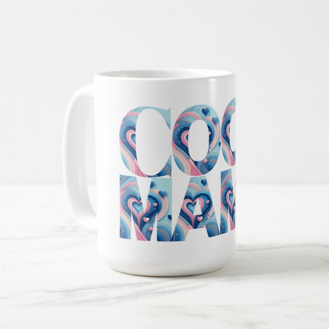 Cool Mama Typography Hearts Coffee Mug (Front Left)