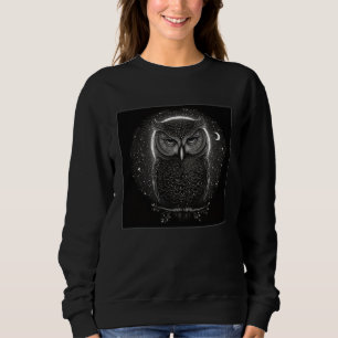Cool Mandala Owl Illustration Unique Big Eyes Wome Sweatshirt