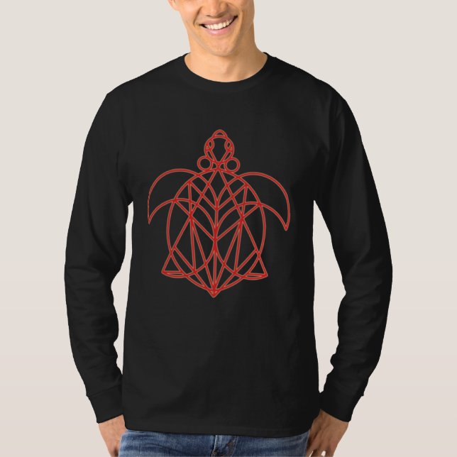 Cool Mandala Sacred Geometry Turtle T-Shirt (Front)
