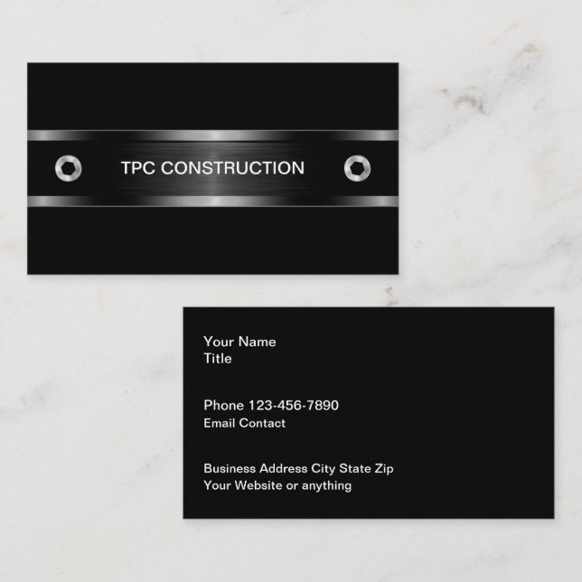 Cool Manly Construction Business Cards (Front/Back)