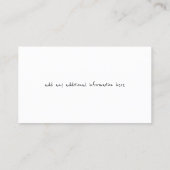 cool manuscript font-style informal white business card (Back)