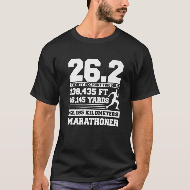 Cool Marathon Art Men Women Marathoner Running 26. T-Shirt (Front)