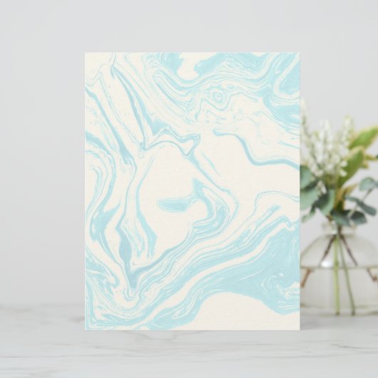 Cool Marble Design in Turquoise and Cream (Standing Front)