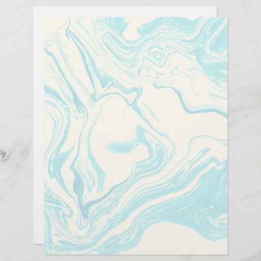 Cool Marble Design in Turquoise and Cream (Front/Back)