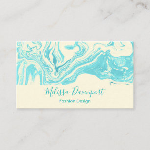 Cool Marble Design in Turquoise and Cream Business Card