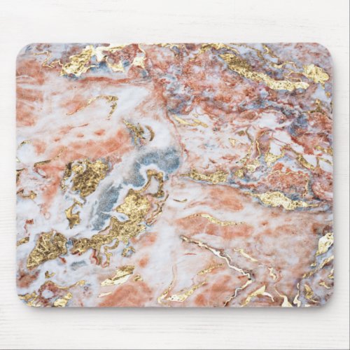 Cool Marble Gold Glitter Mouse Pad