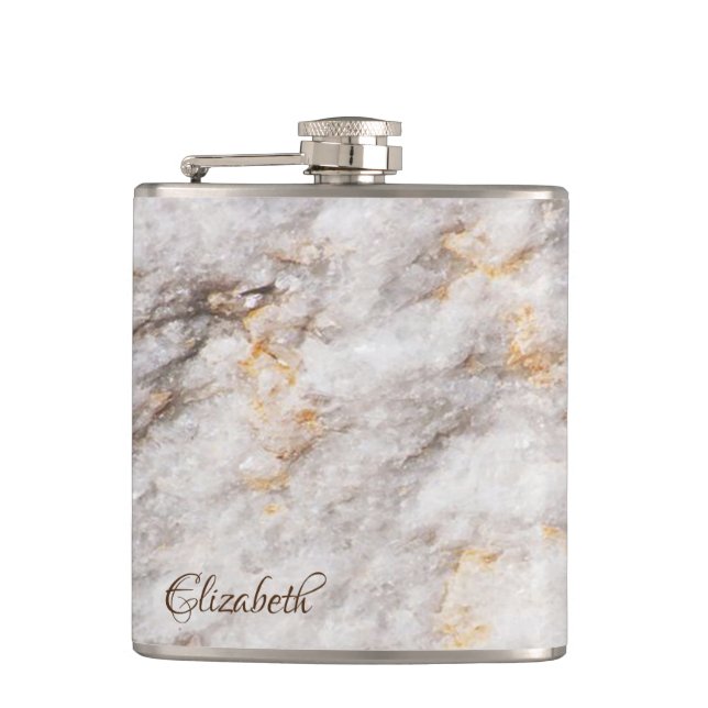 Cool Marble Granite Stone Texture Flask (Front)