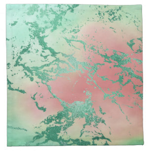 Cool Marble   Lovely Pastel Coral and Green Ombre Cloth Napkin