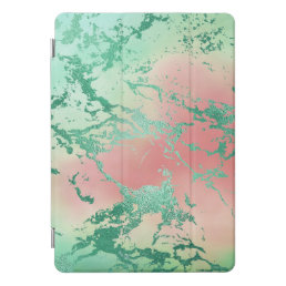 Cool Marble | Lovely Pastel Coral and Green Ombre iPad Pro Cover