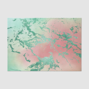 Cool Marble Lovely Pastel Coral and Green Ombre Tissue Paper