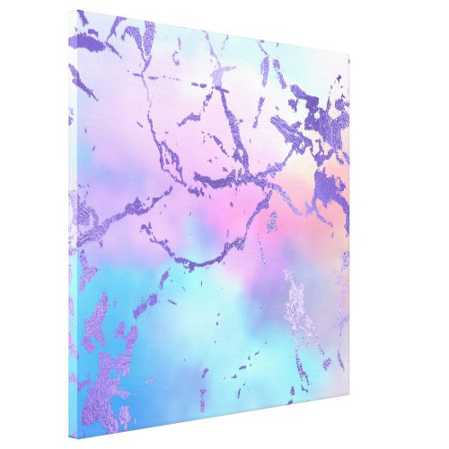 Cool Marble  Lovely Pastel Purple Blue Pink Ombre Canvas Print
