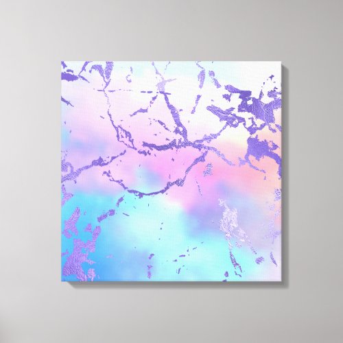 Cool Marble  Lovely Pastel Purple Blue Pink Ombre Canvas Print