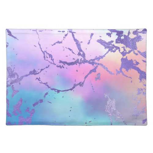 Cool Marble  Lovely Pastel Purple Blue Pink Ombre Cloth Placemat