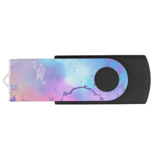 Cool Marble  Lovely Pastel Purple Blue Pink Ombre Flash Drive
